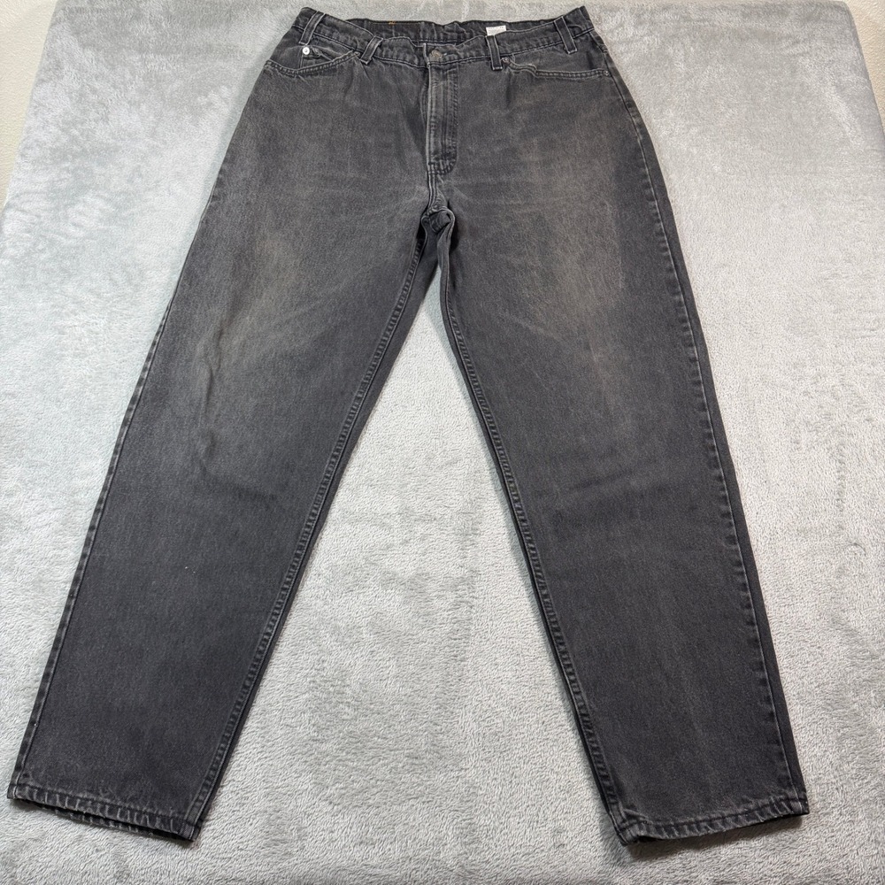 Levis 560 Jeans Mens 38x32 (Fits 34x32) Black Loose Tapered Leg Orange Tab 90s